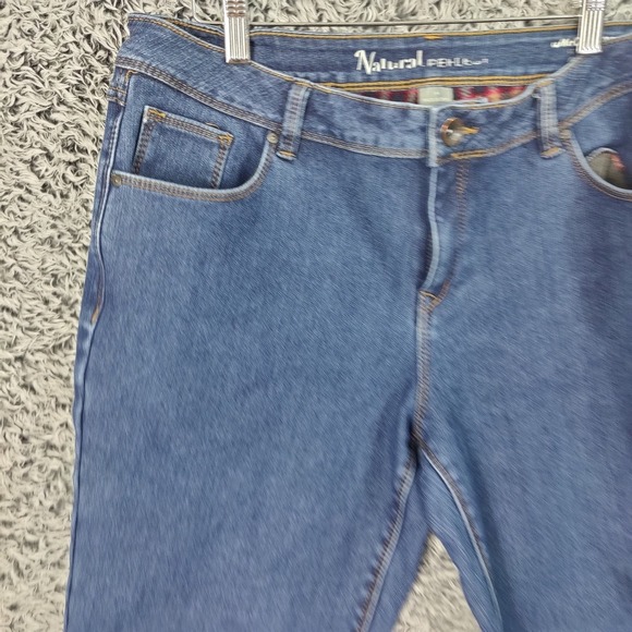 Natural Reflections Womens Gorpcore Cabin Flannel Lined Jeans 14 Blue Straight - Picture 13 of 16